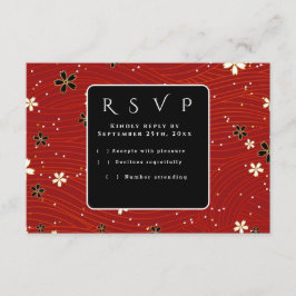Red Washed Paper RSVP-Karte Begleitkarte