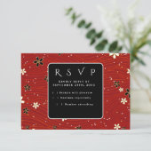Red Washed Paper RSVP-Karte Begleitkarte (Stehend Vorderseite)