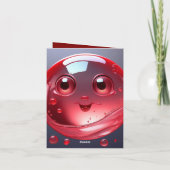 Red Water Bubble Emoji Einladung (Rückseite)