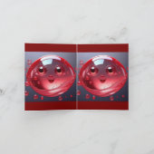 Red Water Bubble Emoji Einladung (Innenseite)
