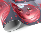 Red Water Bubble Emoji Geschenkpapier (Rolleneckpunkt)