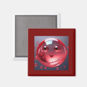 Red Water Bubble Emoji Magnet (Vorderseite/Rückseite)