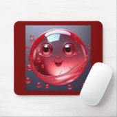 Red Water Bubble Emoji Mousepad (Mit Mouse)