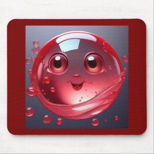 Red Water Bubble Emoji Mousepad