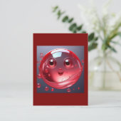 Red Water Bubble Emoji Postkarte (Stehend Vorderseite)
