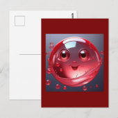 Red Water Bubble Emoji Postkarte (Vorne/Hinten)