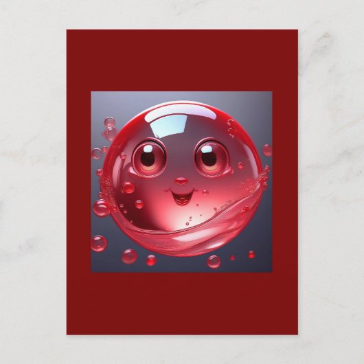 Red Water Bubble Emoji Postkarte (Vorderseite)