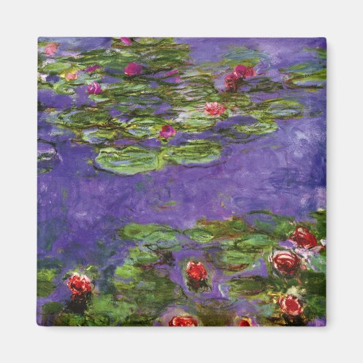 Red Water Lilies von Claude Monet Magnet (Vorne)