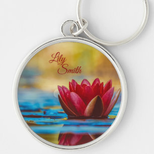 Red Water Lilly *personalize* Schlüsselanhänger