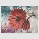 Red Water Lily Boho Artsy Ephemera Journal Collage Seidenpapier (Vorderseite)