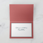 Red Water Lily Farbe Hübsche Blume Happy Birthday Karte (Innenseite)