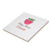 Red Watercolor Apfel Babydusche tragen Namen Fliese (Seite)
