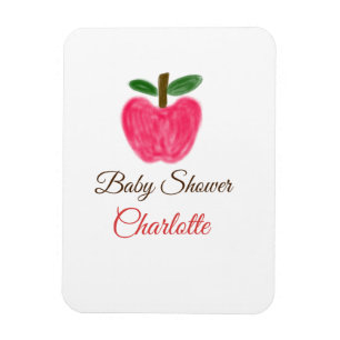Red Watercolor Apfel Babydusche tragen Namen Magnet