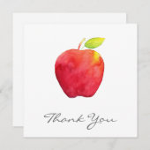 Red Watercolor Apple Dankeskarte (Vorne/Hinten)