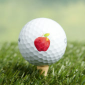 Red Watercolor Apple Golf Balls Golfball (Insitu T-Shirt)
