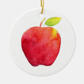 Red Watercolor Apple Keramik Ornament (Vorne)