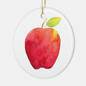 Red Watercolor Apple Keramik Ornament (Links)