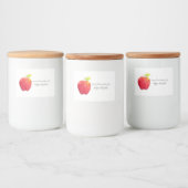 Red Watercolor Apple Lebensmitteletikett (Flaschen)