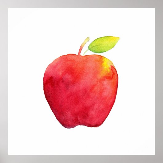 Red Watercolor Apple Poster (Vorne)