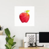 Red Watercolor Apple Poster (Heimbüro)