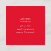 Red Watercolor Blob texturiert Quadratische Visitenkarte (Rückseite)