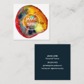 Red Watercolor Blob texturierte Marine Quadratische Visitenkarte (Vorne/Hinten)