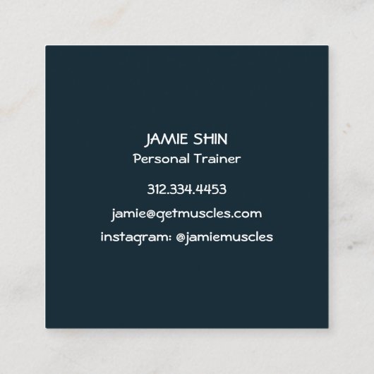 Red Watercolor Blob texturierte Marine Quadratische Visitenkarte (Rückseite)