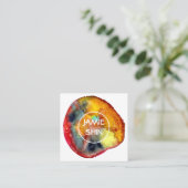 Red Watercolor Blob texturierte Marine Quadratische Visitenkarte (Stehend Vorderseite)