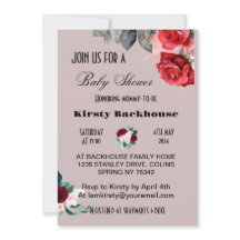 Red Watercolor Blume Babydusche