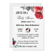 Red Watercolor Blume Babydusche