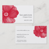 Red Watercolor Blume Business Cards Visitenkarte (Vorne/Hinten)
