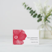 Red Watercolor Blume Business Cards Visitenkarte (Stehend Vorderseite)