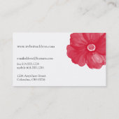 Red Watercolor Blume Business Cards Visitenkarte (Rückseite)