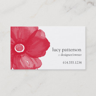 Red Watercolor Blume Business Cards Visitenkarte