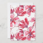 Red Watercolor Blume Hochzeit Einladung (Rückseite)