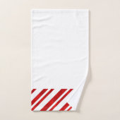 Red Watercolor Candy Cane Streifen Badhandtuch Set (Handtuch)