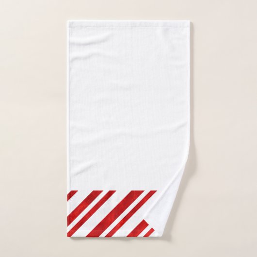 Red Watercolor Candy Cane Streifen Badhandtuch Set (Handtuch)