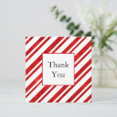Red Watercolor Candy Cane Streifen Dankeskarte (Stehend Vorderseite)
