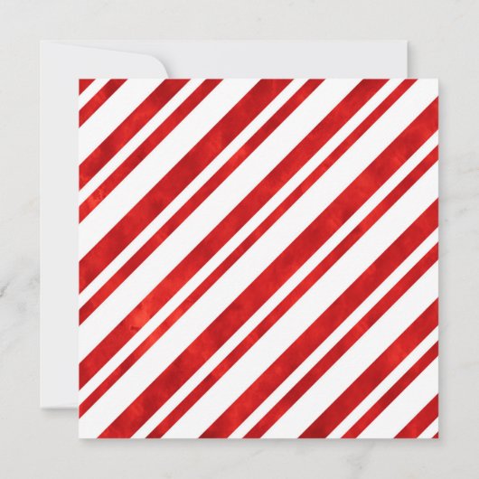 Red Watercolor Candy Cane Streifen Einladung (Rückseite)