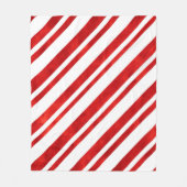 Red Watercolor Candy Cane Streifen Fleecedecke (Vorderseite)
