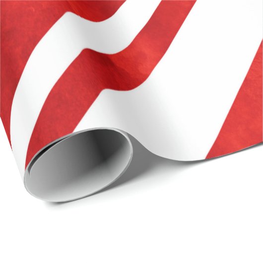 Red Watercolor Candy Cane Streifen Geschenkpapier (Rolleneckpunkt)