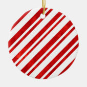 Red Watercolor Candy Cane Streifen Keramik Ornament (Vorne)