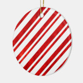 Red Watercolor Candy Cane Streifen Keramik Ornament (Links)