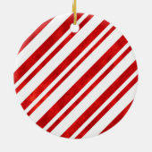 Red Watercolor Candy Cane Streifen Keramik Ornament (Hinten)
