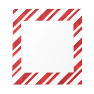 Red Watercolor Candy Cane Streifen Notizblock