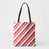 Red Watercolor Candy Cane Streifen Tasche (Vorderseite)