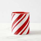 Red Watercolor Candy Cane Streifen Zweifarbige Tasse (Mittel)