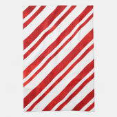 Red Watercolor Candy Cane Stripes Geschirrtuch (Vertikal)