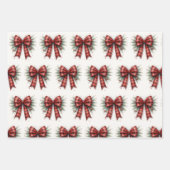 Red Watercolor Christmas Bow Geschenkpapier Set (Vorderseite 3)