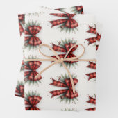 Red Watercolor Christmas Bow Geschenkpapier Set (Beispiel)